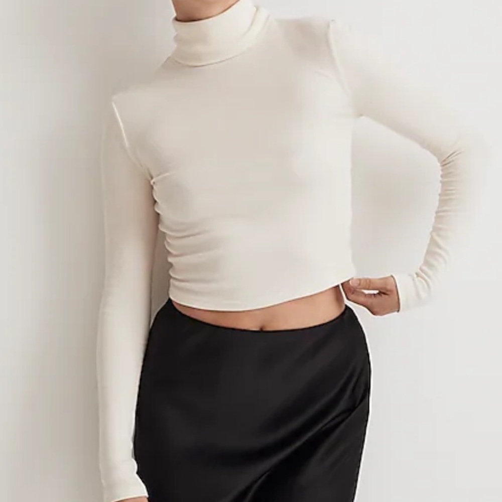 NWOT Madewell SEMI-SHEER cropped turtleneck